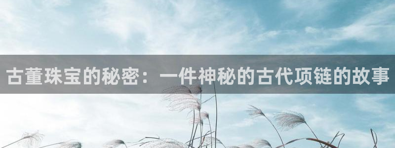 新宝5招商222111：古董珠宝的秘密：一件神秘的古代项链的故事