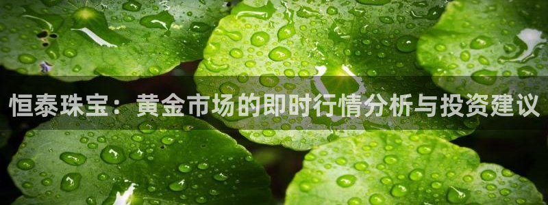 新宝5娱乐同：恒泰珠宝：黄金市场的即时行情分析与投资建议